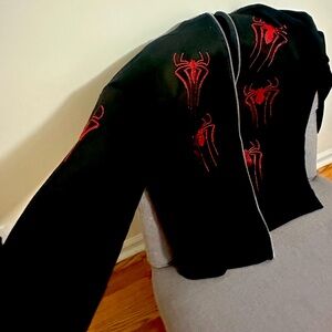 Spider man hoodie with rhinestones. Completely new only worn once.